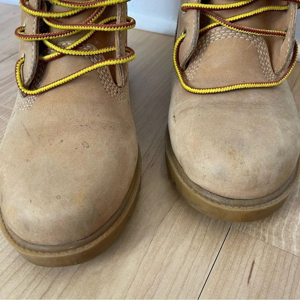 Timberland Kids Tan and Brown Boots Vintage 90’s Leather - Picture 3 of 10